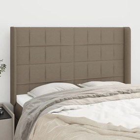 vidaXL Tăblie de pat cu aripioare gri taupe 147x16x118/128 cm textil