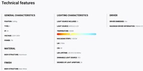 Spot LED incastrabil TULIPA White recessed downlight 7W 24° 3000K CRI90 triac