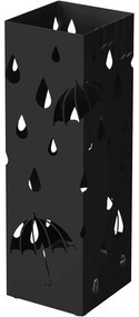 suport pentru umbrele metalic, suport pentru umbrele patrat cu tava de scurgere, 15,5 x 15,5 x 49 cm | SONGMICS