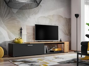 Mobilier living Mantes ZWT31 (negru mat + stejar wotan). 1097679