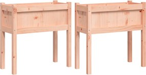 vidaXL Jardiniere de grădină cu picioare, 2 buc., lemn masiv douglas