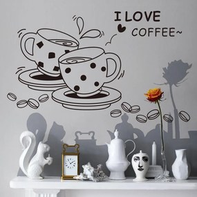 Autocolant de perete "Cești de cafea 2" 73x46 cm