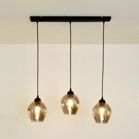 Lustră pe cablu LILI 3xE27/15W/230V negru/gri
