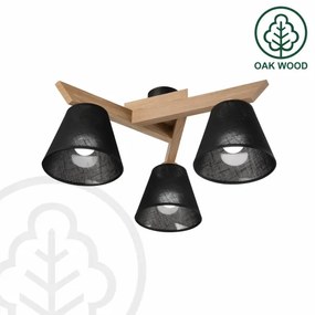 Lustră aplicată Brilagi ANTHONY 3xE14/40W/230V stejar/negru