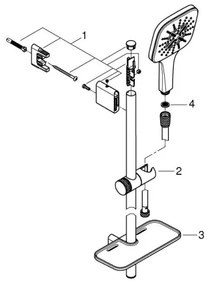 GROHE 26596000 - Set de duș VITALIO SMARTACTIVE 130 CUBE, 600 mm, crom lucios
