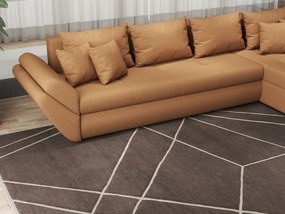 Colțar extensibil dumonde cu ladă de depozitare si sezut confortabil din spuma high-density, Loana XL Enjoy Mango II 335x185 cm