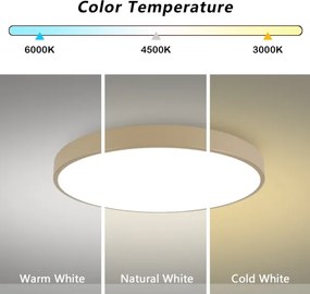 Brilagi-LED Plafonieră LED POOL, 100W, 230V, 3000/4500/6000K, Ø 80 cm, bej