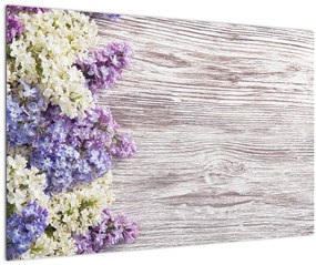 Tablou - Liliac pe lemn (90x60 cm)