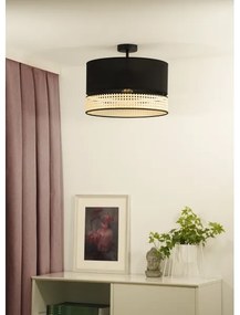 Lustră aplicată DOUBLE Duolla RATTAN 1xE27/15W/230V d. 40 cm negru/bej
