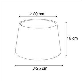 Abajur din bumbac negru cu interior auriu 25/20/16