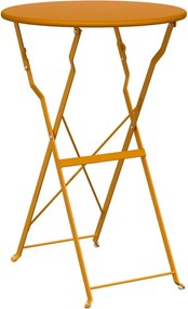 vidaXL Masă de bistro Muștar Ø 50 x 71 cm Oțel acoperit cu pulbere