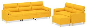 3153798 vidaXL Set canapea perne/perne decorative, 3 piese, galben, textil