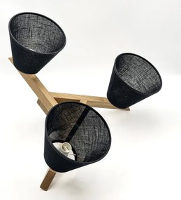 Lustră aplicată Brilagi ANTHONY 3xE14/40W/230V stejar/negru