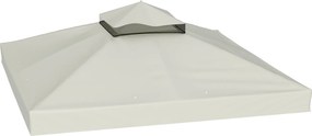 Outsunny invelis de inlocuire pentru Pergola de Gradina cu Doua Nivele si Orificii de Drenaj, 300x300 cm, Alb Crem | Aosom Romania