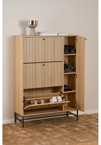 Pantofar în culoare naturală cu deschidere înclinată cu aspect de lemn de stejar 99x140x35 cm Albany – Actona