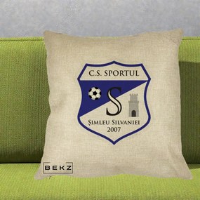 Perna Personalizata CS Sportul Simleu Silvaniei 2007, 40x40 cm, Crem, Husa Detasabila, Perna Inclusa, BEKZ®