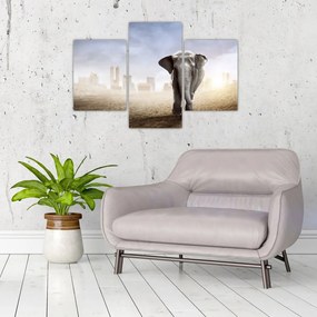 Tablou - Elefanți în oraș (90x60 cm)