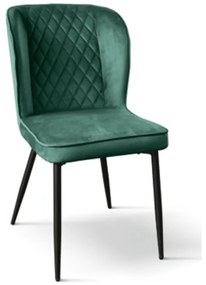 SET 4 Scaune Manta, structura metalica, catifea - VERDE - CATIFEA - NEGRU - STANDARD