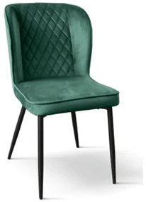 SET 4 Scaune Manta, structura metalica, catifea - VERDE - CATIFEA - NEGRU - STANDARD