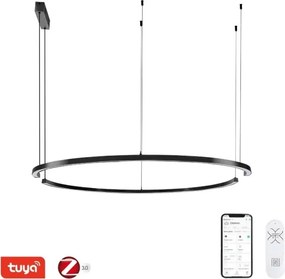 Immax NEO 07329L - Lampă LED reglabilă suspendată pe cablu FINO 72W/230V 120 cm neagră Tuya+telecomandă