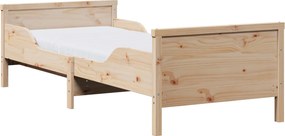vidaXL Cadru de pat cu saltea Maro 80 x 200 cm Lemn de pin masiv