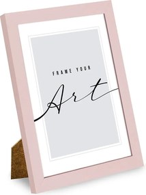 Ramă foto roz-deschis cu picior de susținere/de agățat 12x17 cm – knor