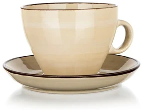 Ceașcă cu farfurioară Banquet PALAS, 290 ml,  crem