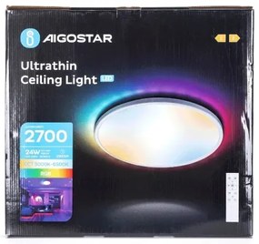 Plafonieră LED RGBW dimabilă pentru baie Aigostar LED/24W/230V d. 42 cm IP44 + telecomandă