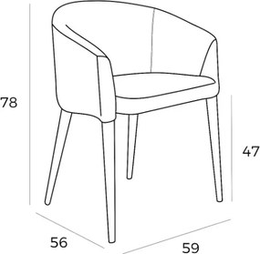Scaun cu brate design italian Rosalya AC-DC685