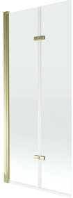 Mexen Castor paravan de cadă cu 2 aripi 80 x 150 cm, transparent, auriu - 892-080-002-50-00