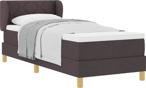vidaXL Pat cu arcuri cu saltea Maro închis 80 x 200 cm țesătură