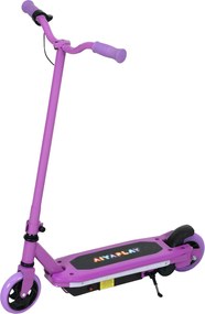 AIYAPLAY Trotinetă electrică pentru copii 6-14 ani, viteză maximă 10 km/h, lumini LED colorate, frână electrică, violet | Aosom Romania