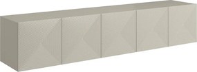 Comodă TV suspendată Asha 200 cm cu front striat - casmir