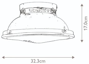 Plafonieră Hinkley HK-AMELIA-F-M-RB AMELIA 2xE27/40W/230V negru/bronz