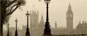 Tablou - Londra în ceață, Anglia (120x50 cm)
