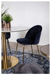 Scaune de dining din catifea albastru-auriu 2 buc. Geneve – House Nordic