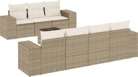 vidaXL Set canapele de grădină, 8 piese, cu perne, bej, poliratan