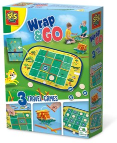 Jocuri de calatorie Wrap & Go - Patru la rand - Buline si cutii - Pachet croco