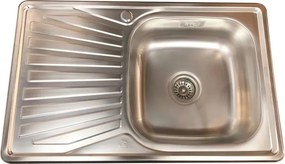 Chiuveta inox Inter Ceramic cu o cuva si picurator stanga finisaj inox lucios 80x50 cm