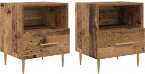 vidaXL Noptieră 2 pcs Lemn vechi 40 x 35 x 47,5 cm Lemn compozit