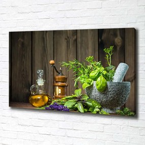 Tablou canvas Ierburi într-un mojar