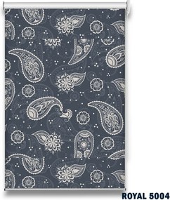 Roletă textilă Royal 5004 gri cu model paisley elegant