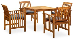 vidaXL Set mobilier de grădină cu perne, 5 piese, lemn masiv de acacia