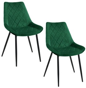 Scaun de sufragerie Sariel (verde închis) (2buc). 1071281