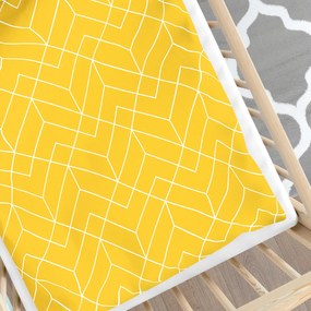 Goldea lenjerie pătuț din 100% bumbac - mozaic galben 100 x 135 și 40 x 60 cm