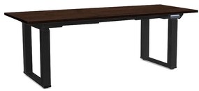Masă înălțime reglabilă OfficeTech Strong 200 x 80 cm, picioare negre, wenge