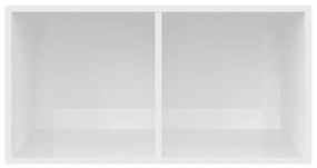 Cutie de depozitare viniluri, alb extralucios, 71x34x36 cm lemn