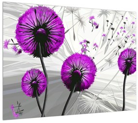 Tablou modern cu păpădii violete (70x50 cm), în 40 de alte dimensiuni noi