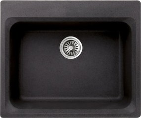 Chiuveta compozit Inter Ceramic finisaj granit negru 62x52cm fara picurator