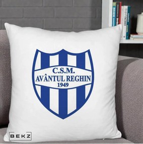 Perna Personalizata CSM Avantul Reghin 1949, 40x40 cm, Alb Pufos, Husa Detasabila, Perna Inclusa, BEKZ®